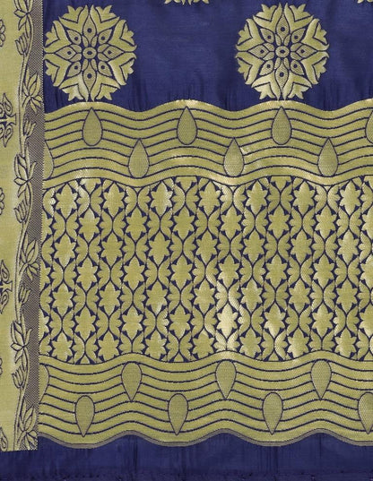 Epitome Navy Blue Coloured Poly Silk Jacquard Banarasi Dupatta | Sudathi