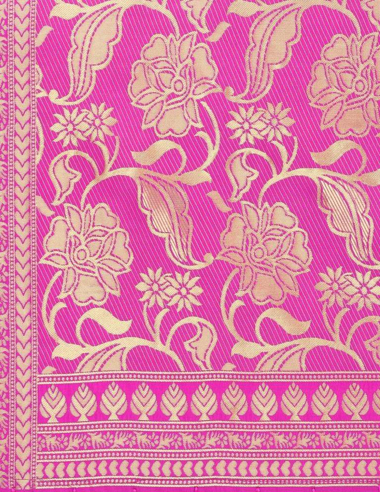 Vintage Pink Coloured Poly Silk Jacquard Banarasi Dupatta | Sudathi