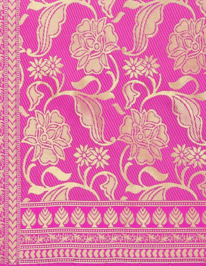 Vintage Pink Coloured Poly Silk Jacquard Banarasi Dupatta | Sudathi