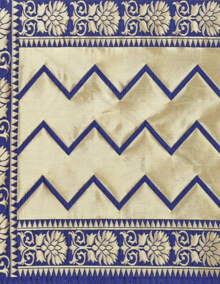 Glorious Navy Blue Coloured Poly Silk Jacquard Banarasi Dupatta | Sudathi