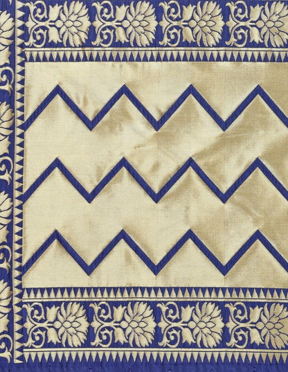 Glorious Navy Blue Coloured Poly Silk Jacquard Banarasi Dupatta | Sudathi