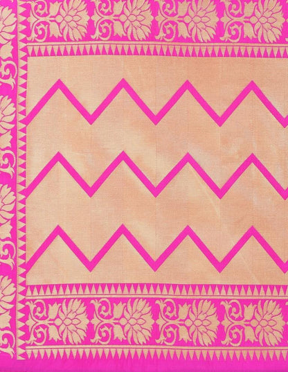 Blissful Pink Coloured Poly Silk Jacquard Banarasi Dupatta | Sudathi