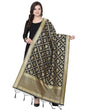Peppy Black Coloured Poly Silk Jacquard Banarasi Dupatta | Sudathi
