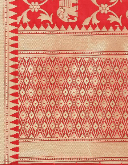 Charismatic Red Coloured Poly Silk Jacquard Banarasi Dupatta | Sudathi