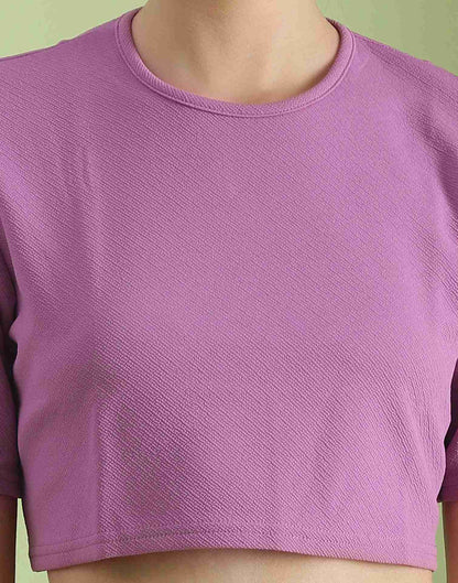 Lavender Lycra Plain Co-ord Set