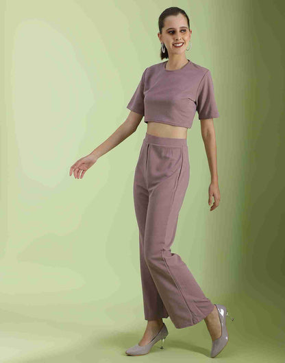 Mauve Lycra Plain Co-ord Set