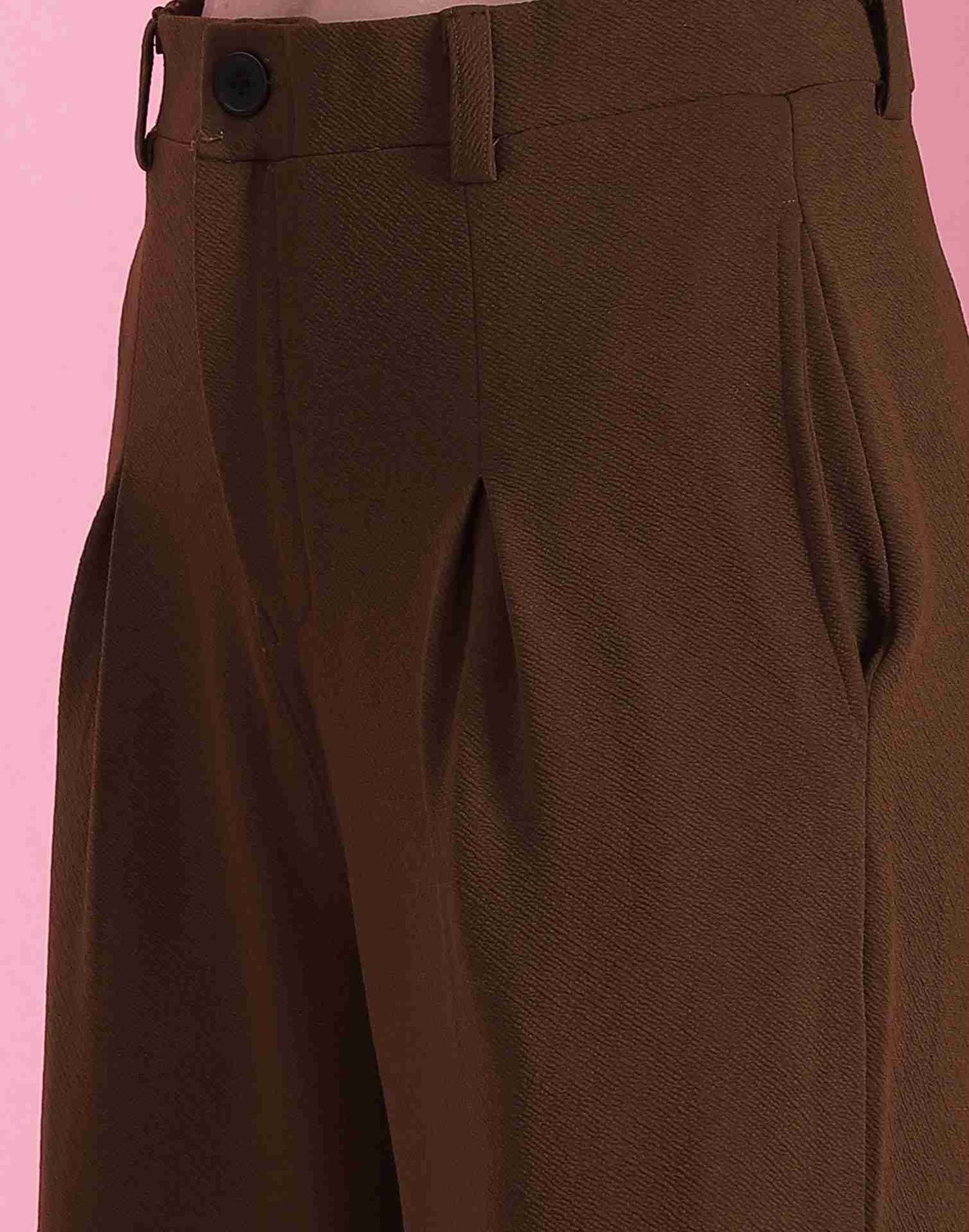 Brown Lycra Plain Co-ord Set