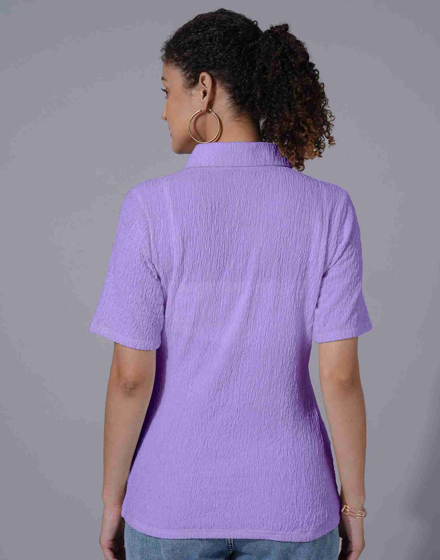 Lavender Lycra Plain Top T-shirt