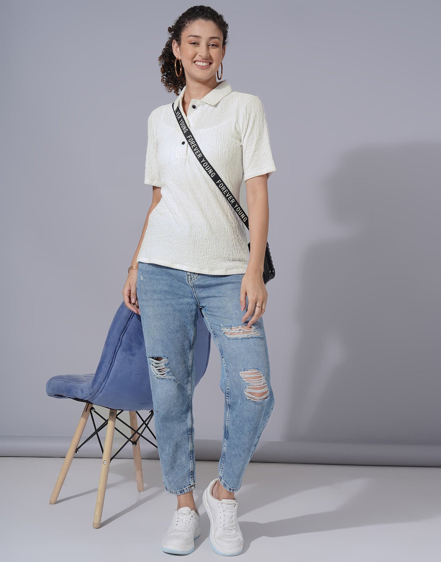 White Lycra Plain T-Shirt