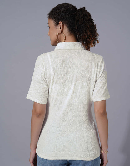 White Lycra Plain T-Shirt