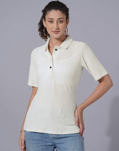 White Lycra Plain T-Shirt