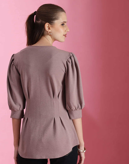 Mauve Lycra Plain Shirt