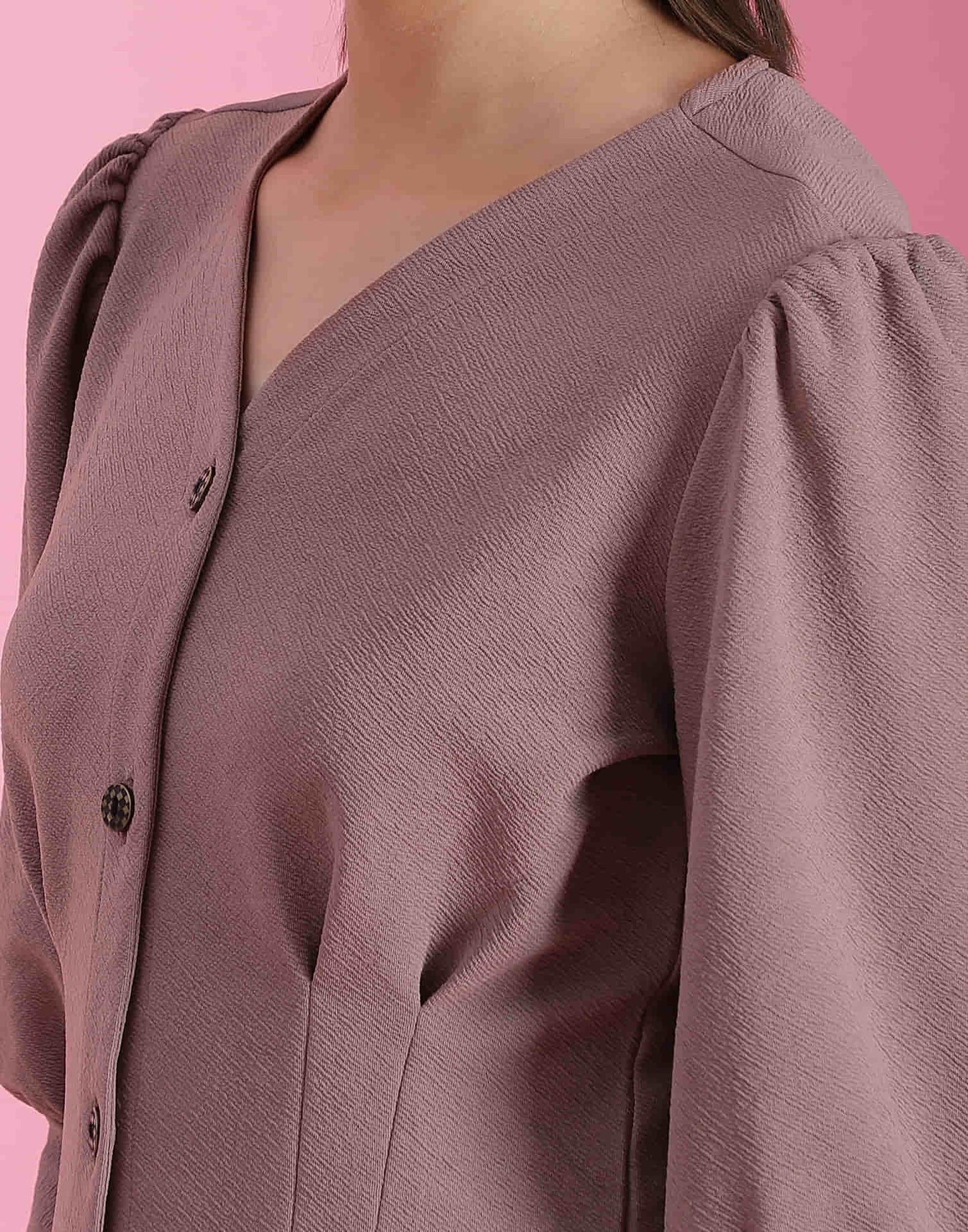 Mauve Lycra Plain Shirt