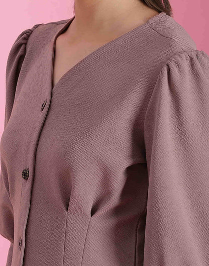 Mauve Lycra Plain Shirt