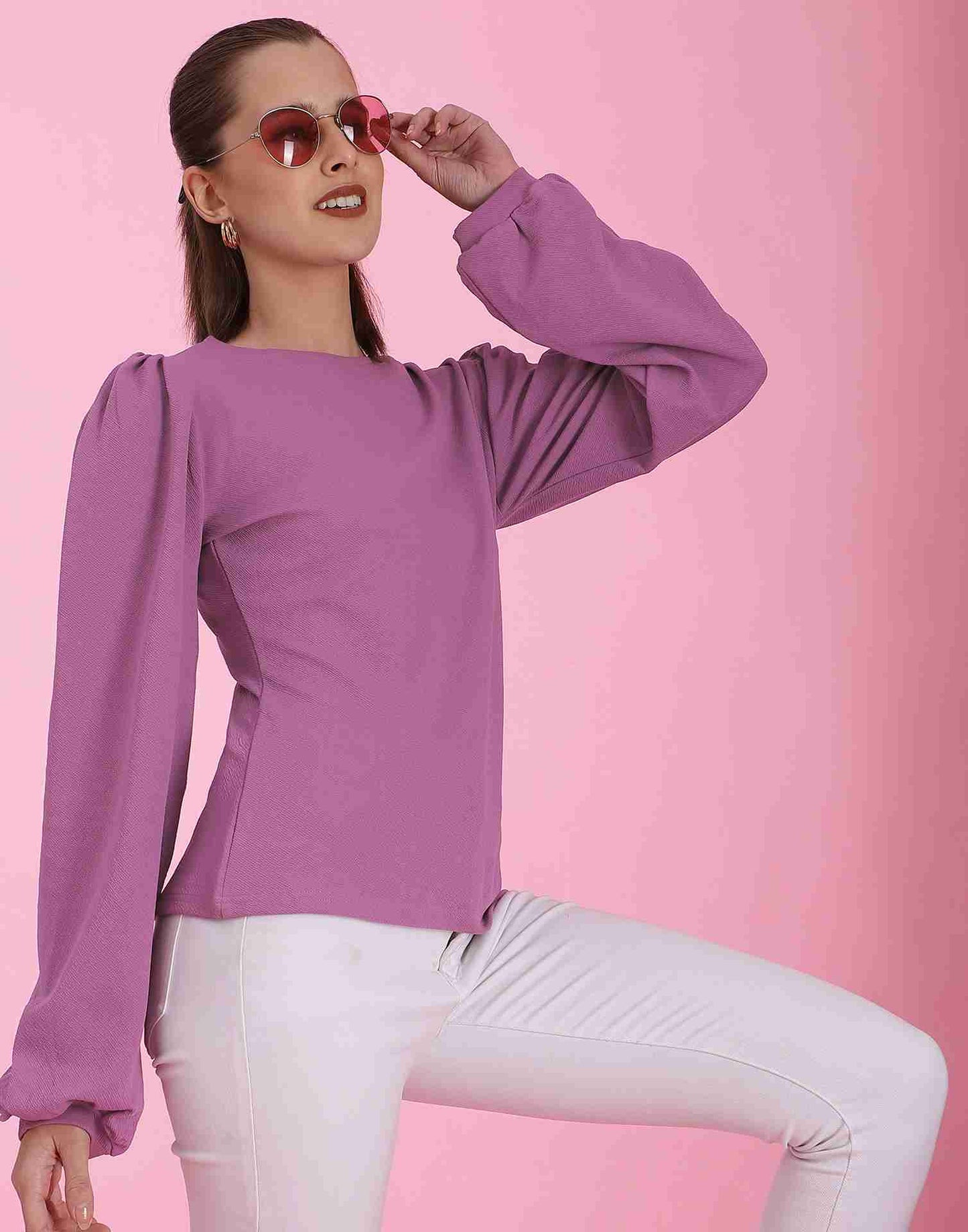 Lavender Lycra Plain Top