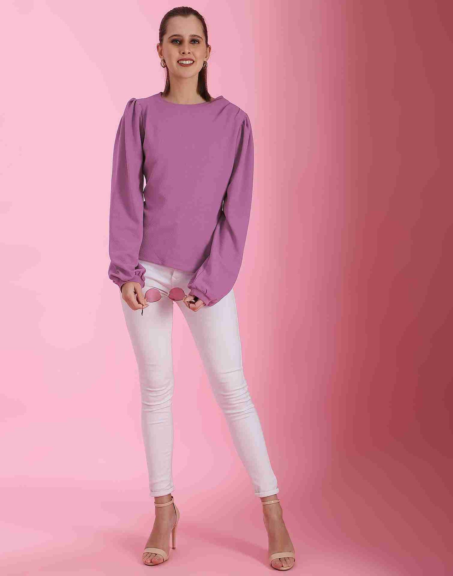 Lavender Lycra Plain Top