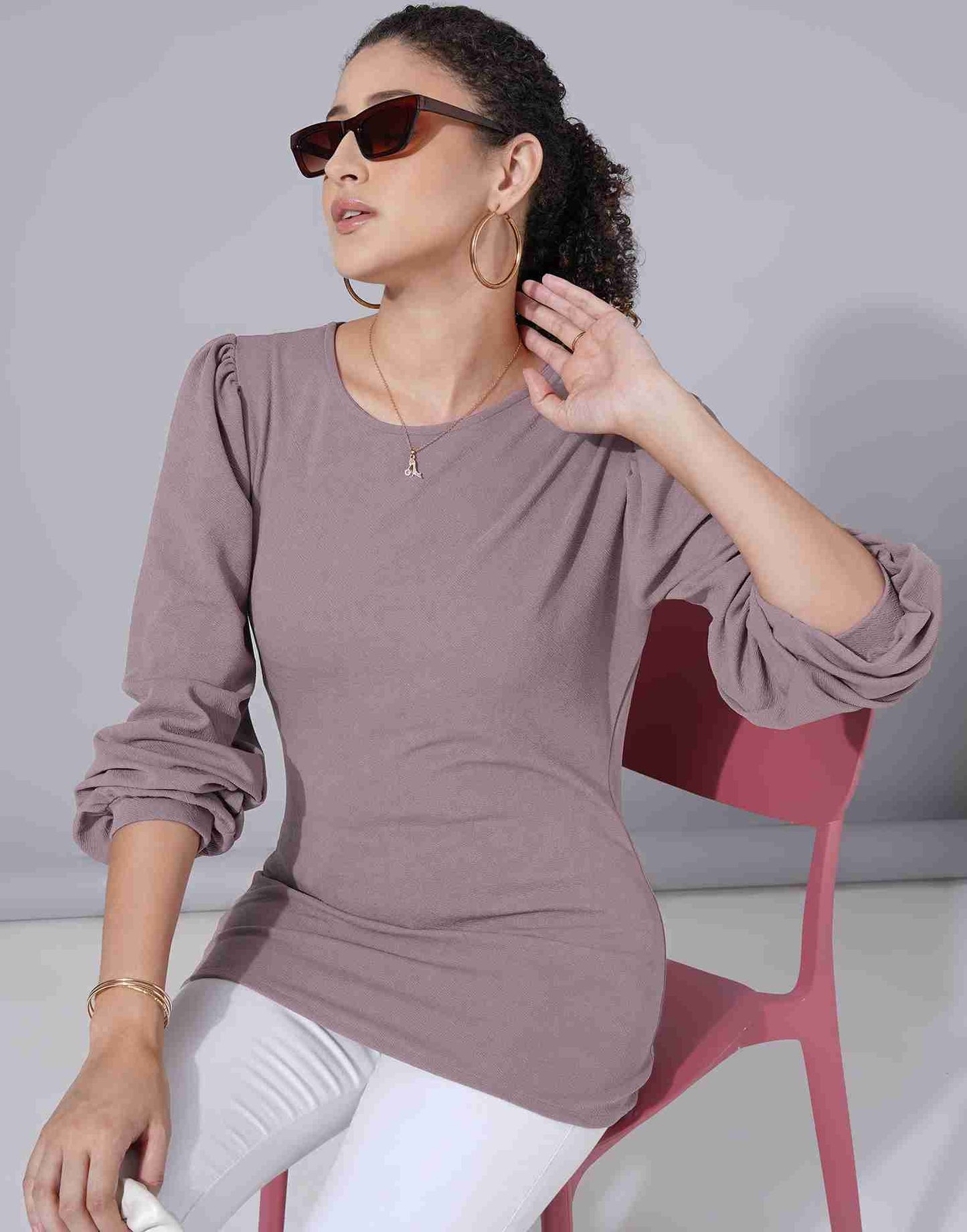 Mauve Lycra Plain Top
