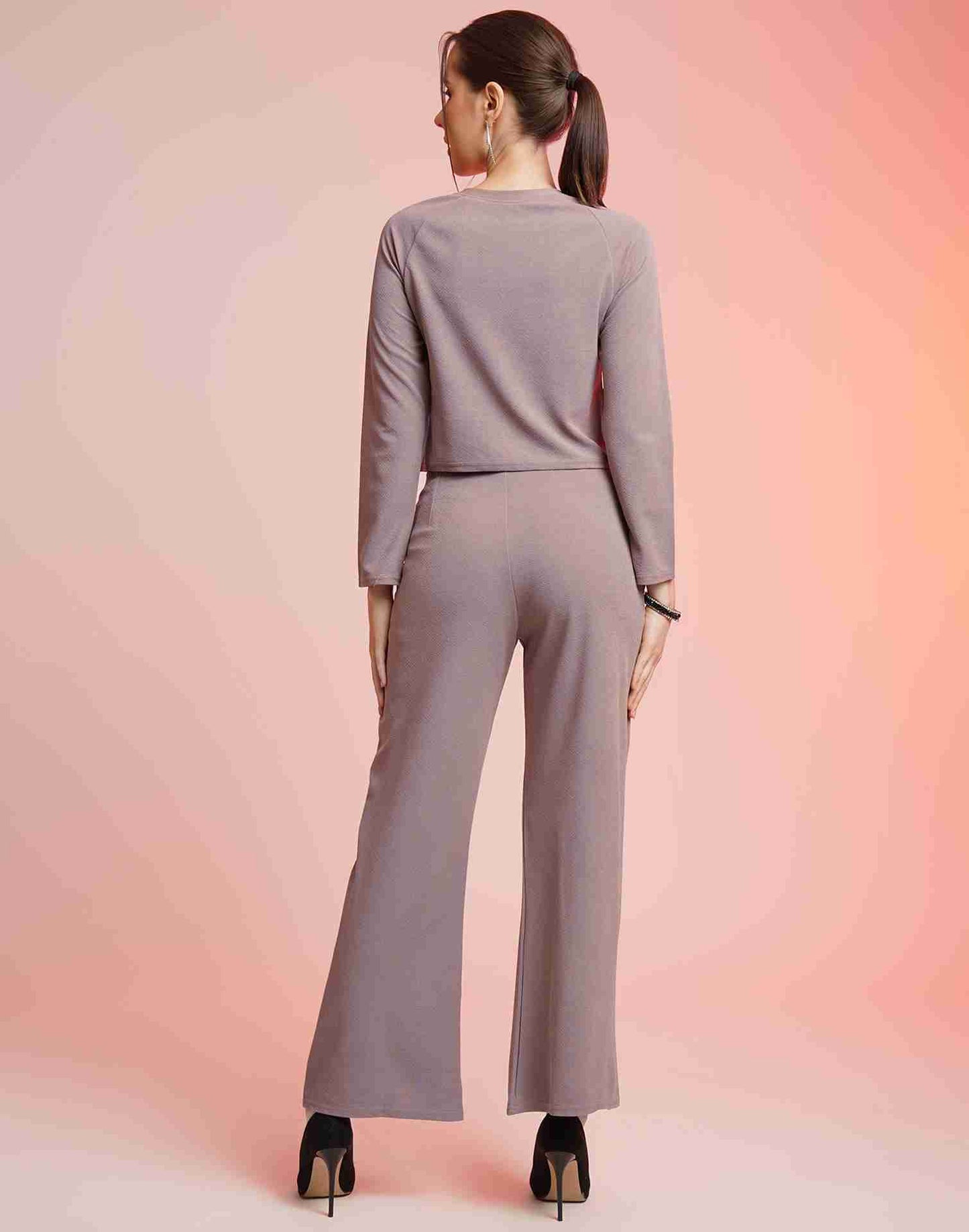 Mauve Lycra Plain Co-ord Set