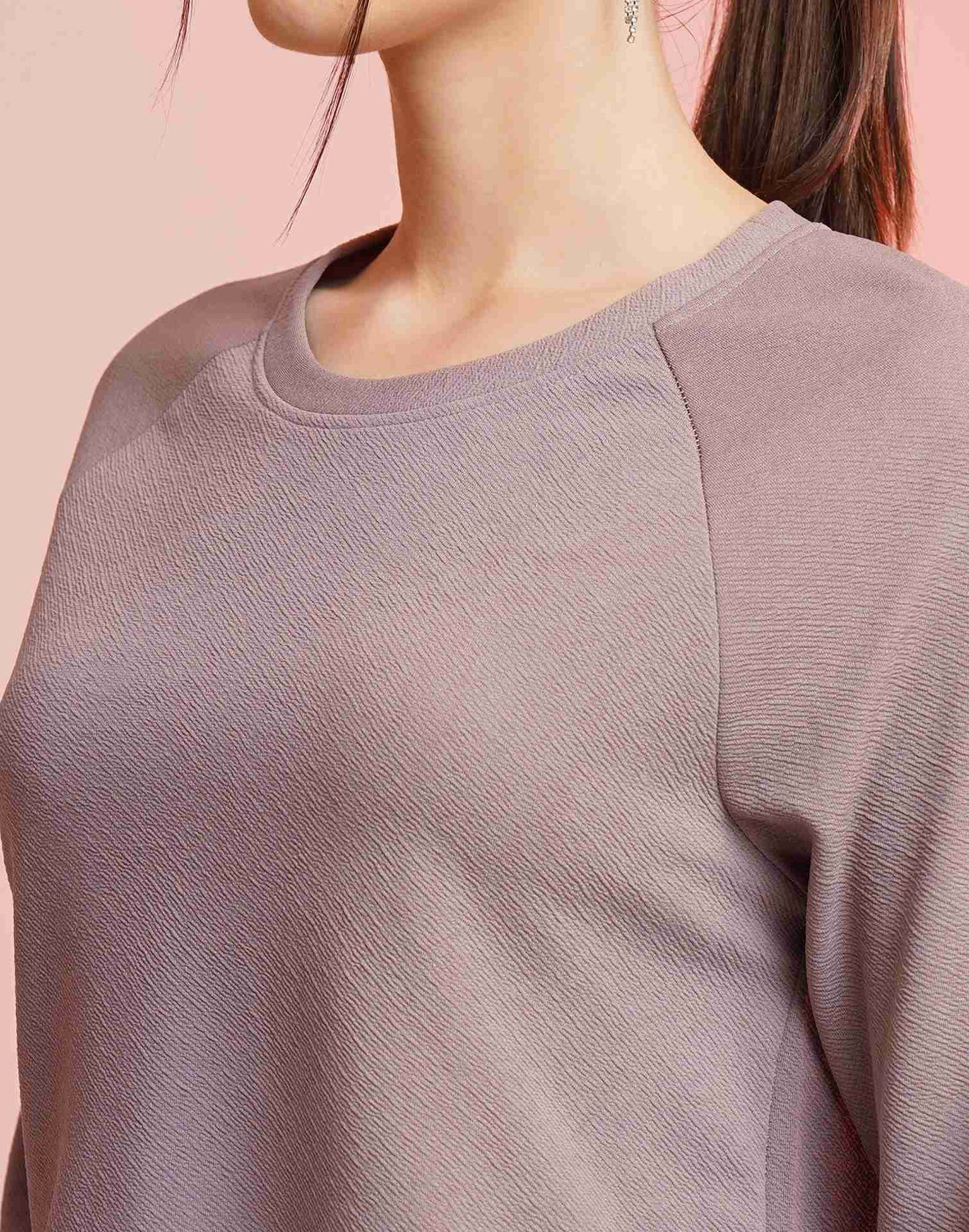 Mauve Lycra Plain Co-ord Set