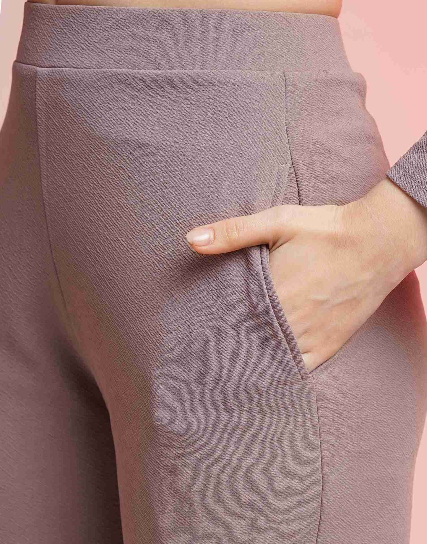 Mauve Lycra Plain Co-ord Set
