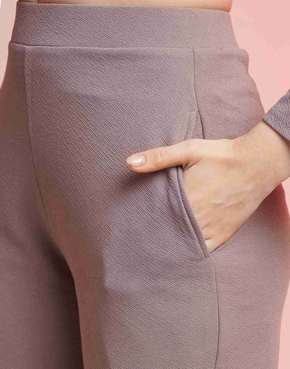 Mauve Lycra Plain Co-ord Set