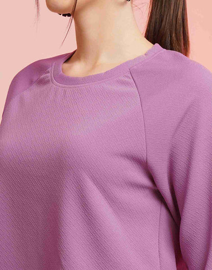 Lavender Lycra Plain Co-ord Set