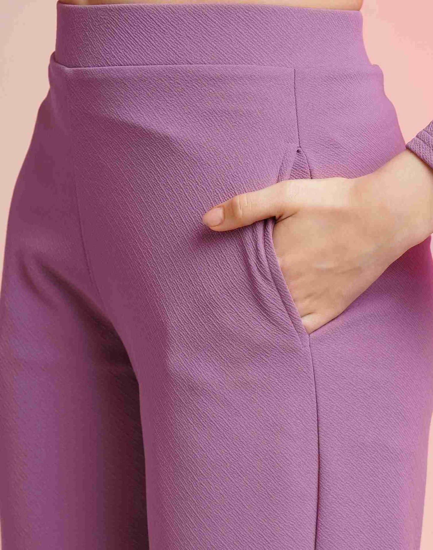 Lavender Lycra Plain Co-ord Set