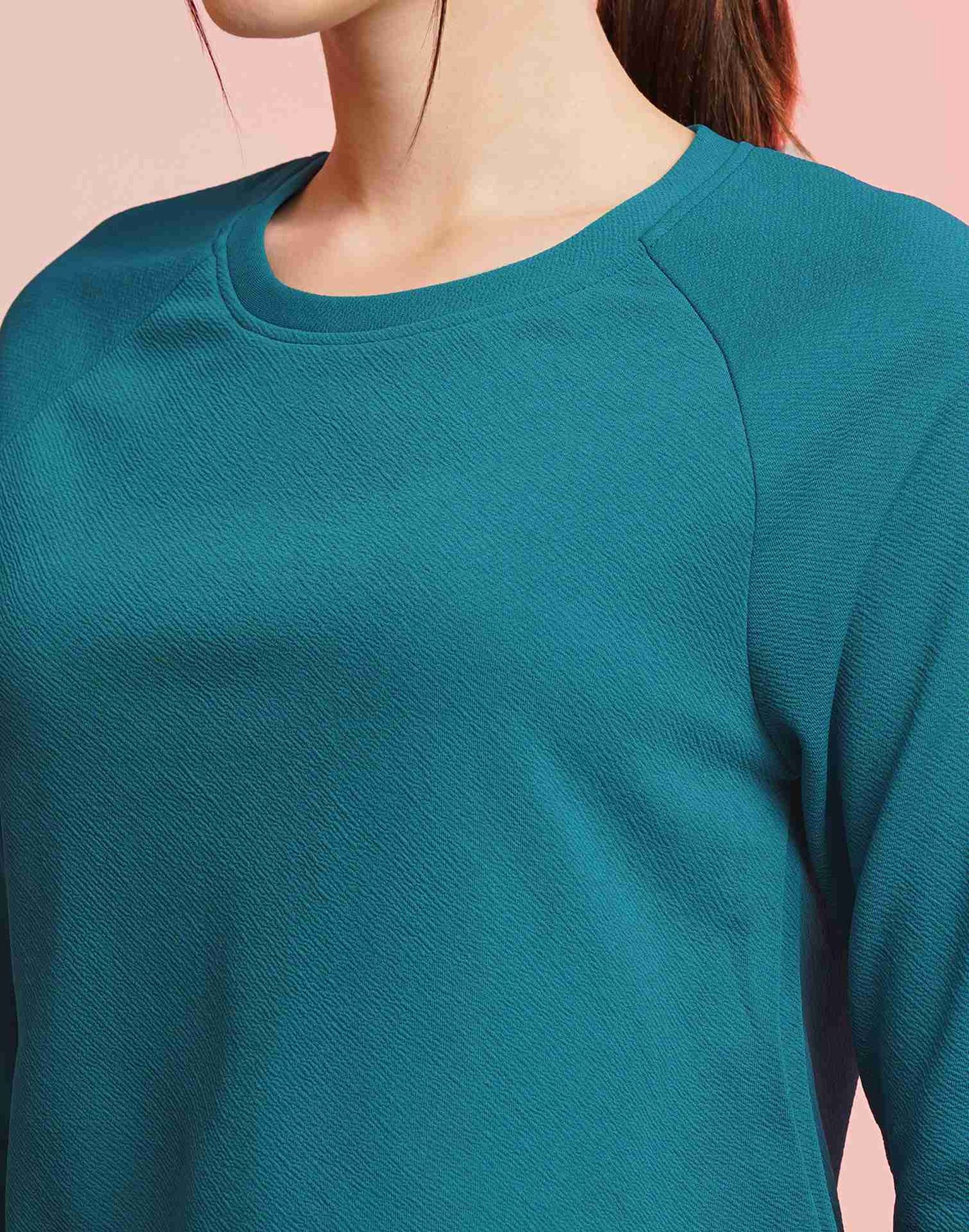 Blue Lycra Plain Co-ord Set