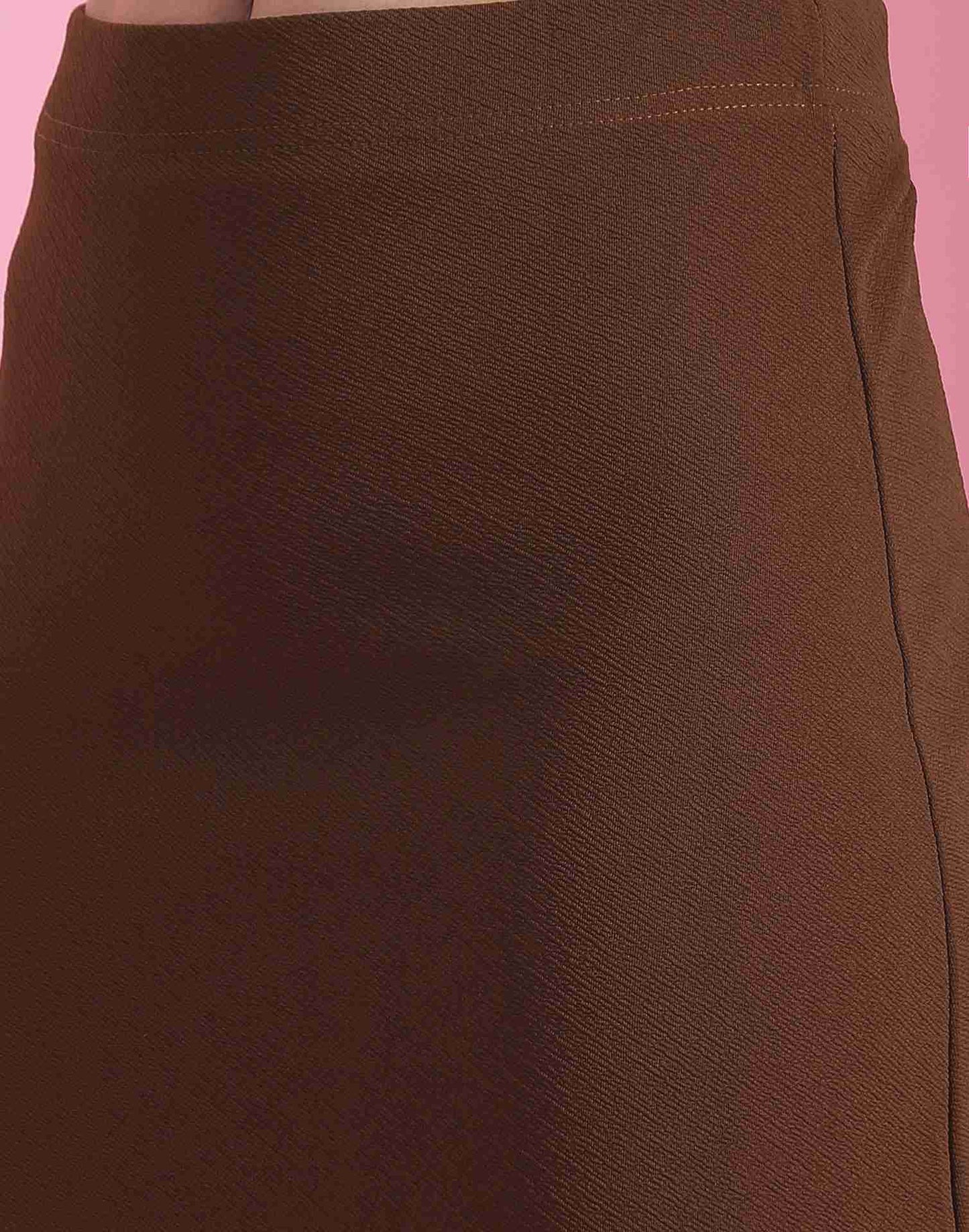 Brown Lycra Plain Co-ord Set