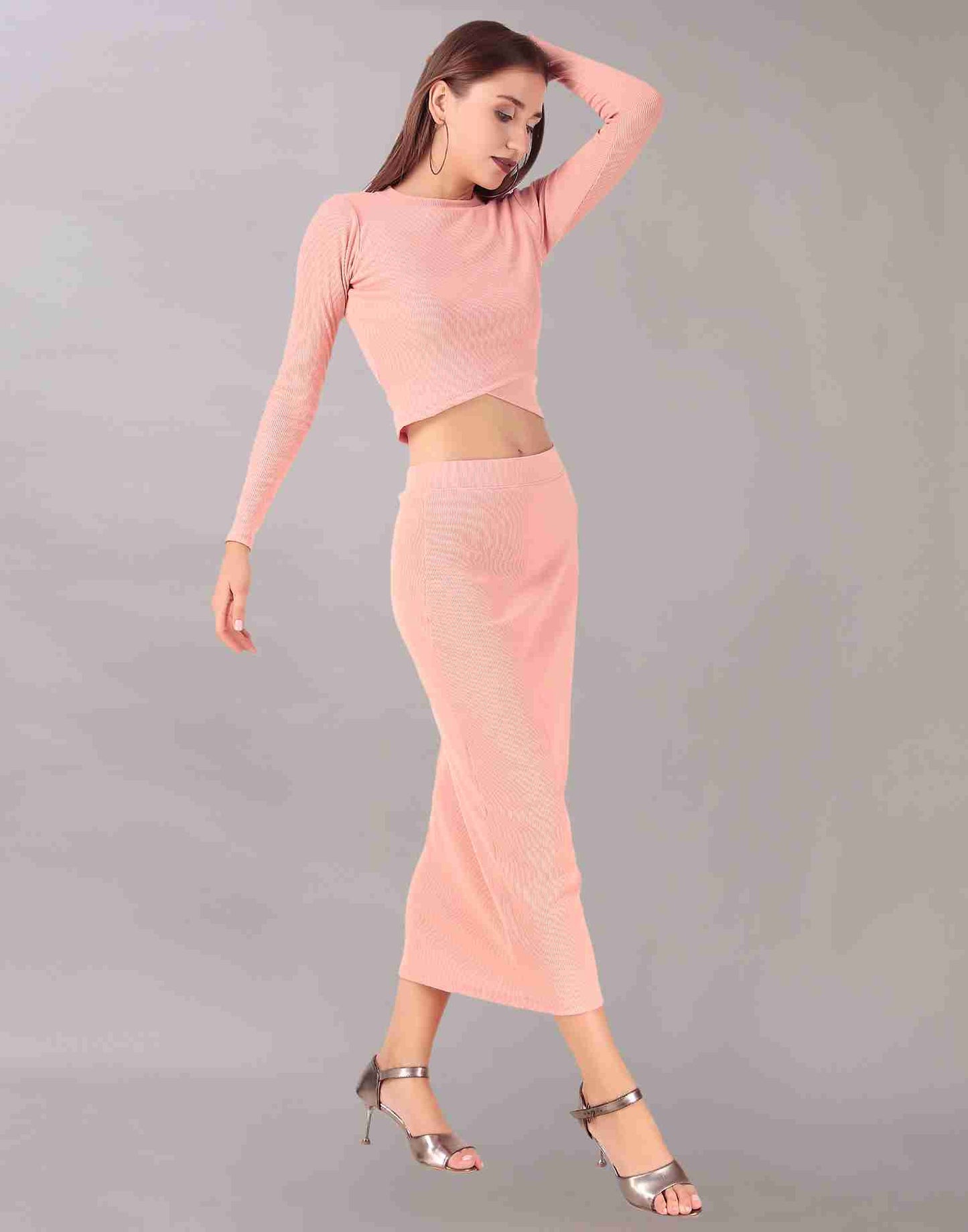 Pink Cotton Knitted Co-ord Set