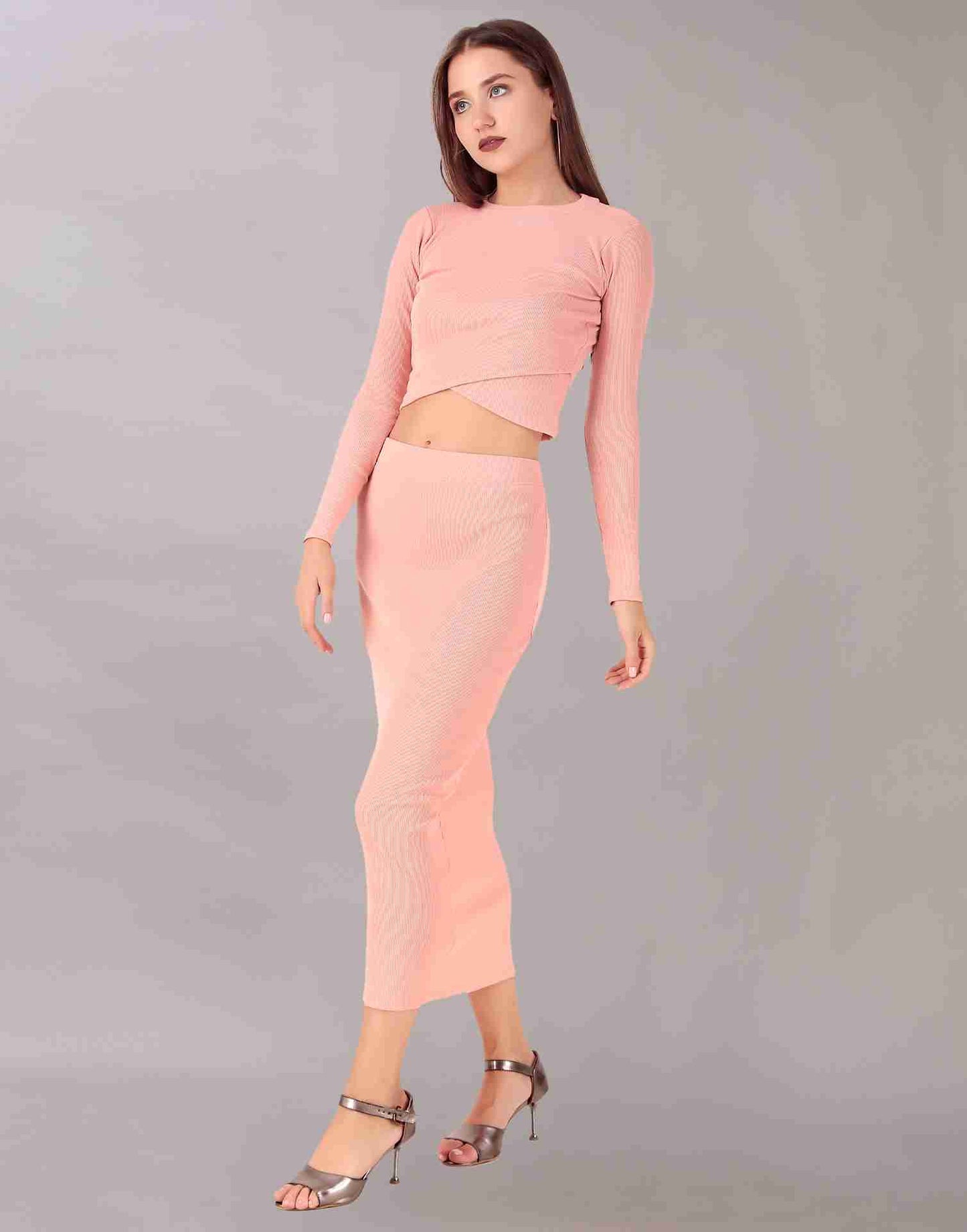 Pink Cotton Knitted Co-ord Set