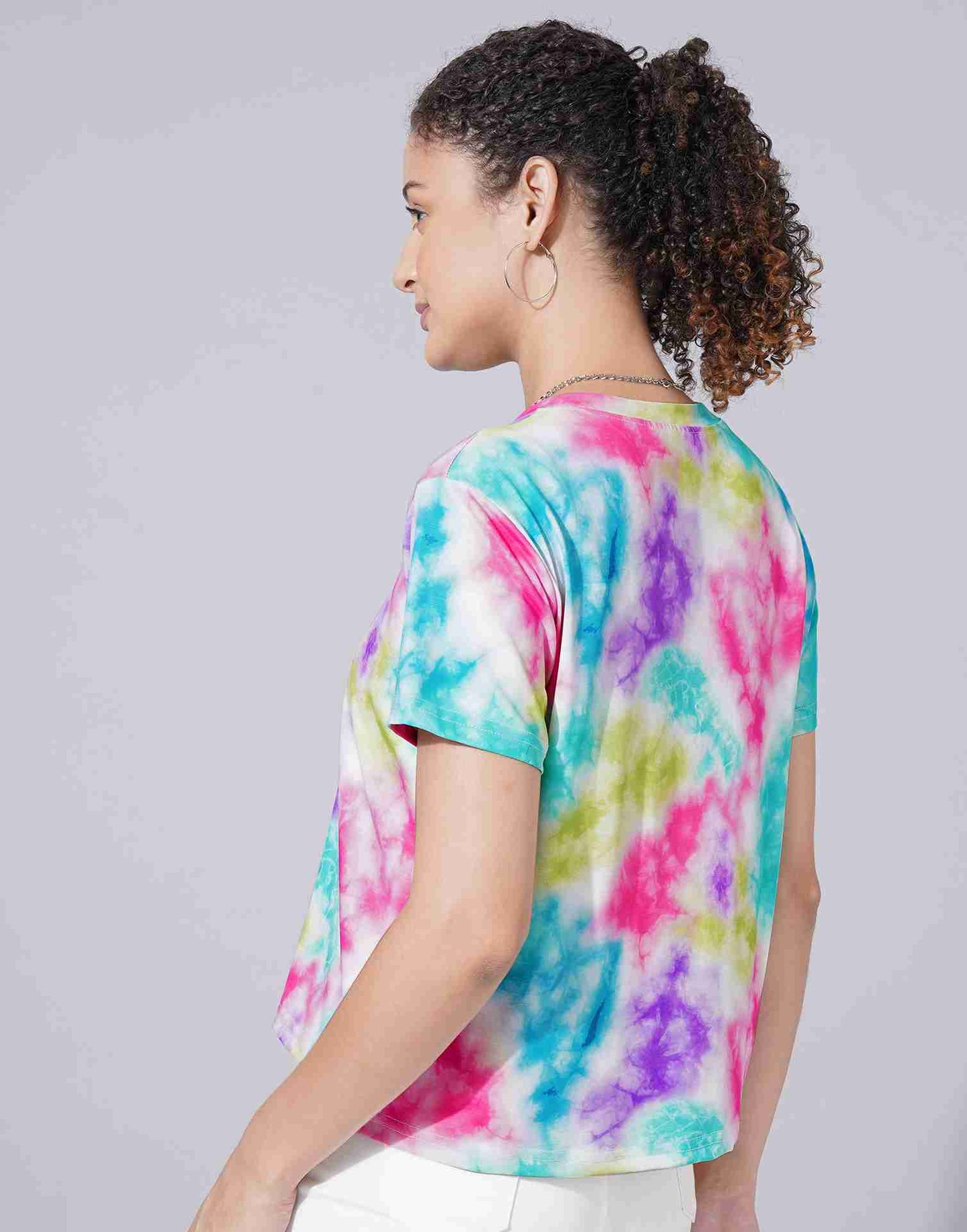 Multicolored Lycra Printed T-shirt
