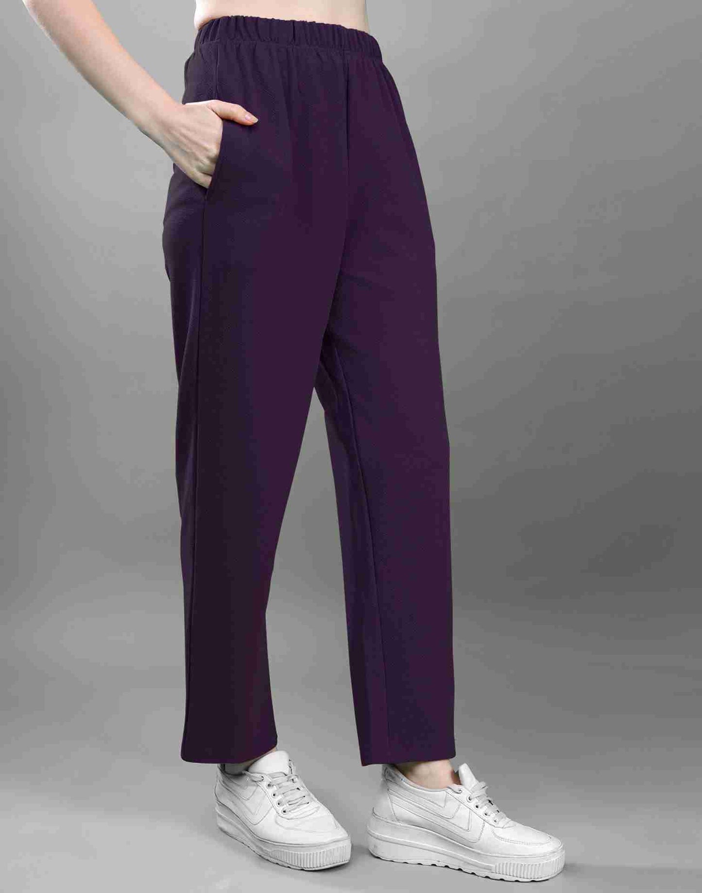 Purple Lycra Plain Co-ord Set