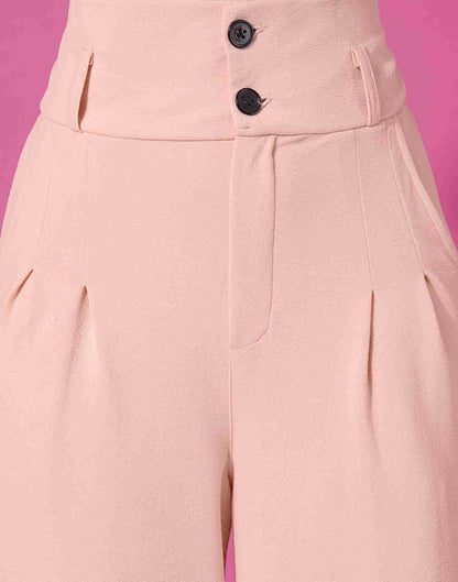 Pink Lycra Plain Co-ord Set