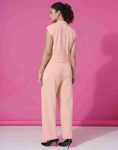 Pink Lycra Plain Co-ord Set