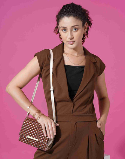 Brown Lycra Plain Co-ord Set