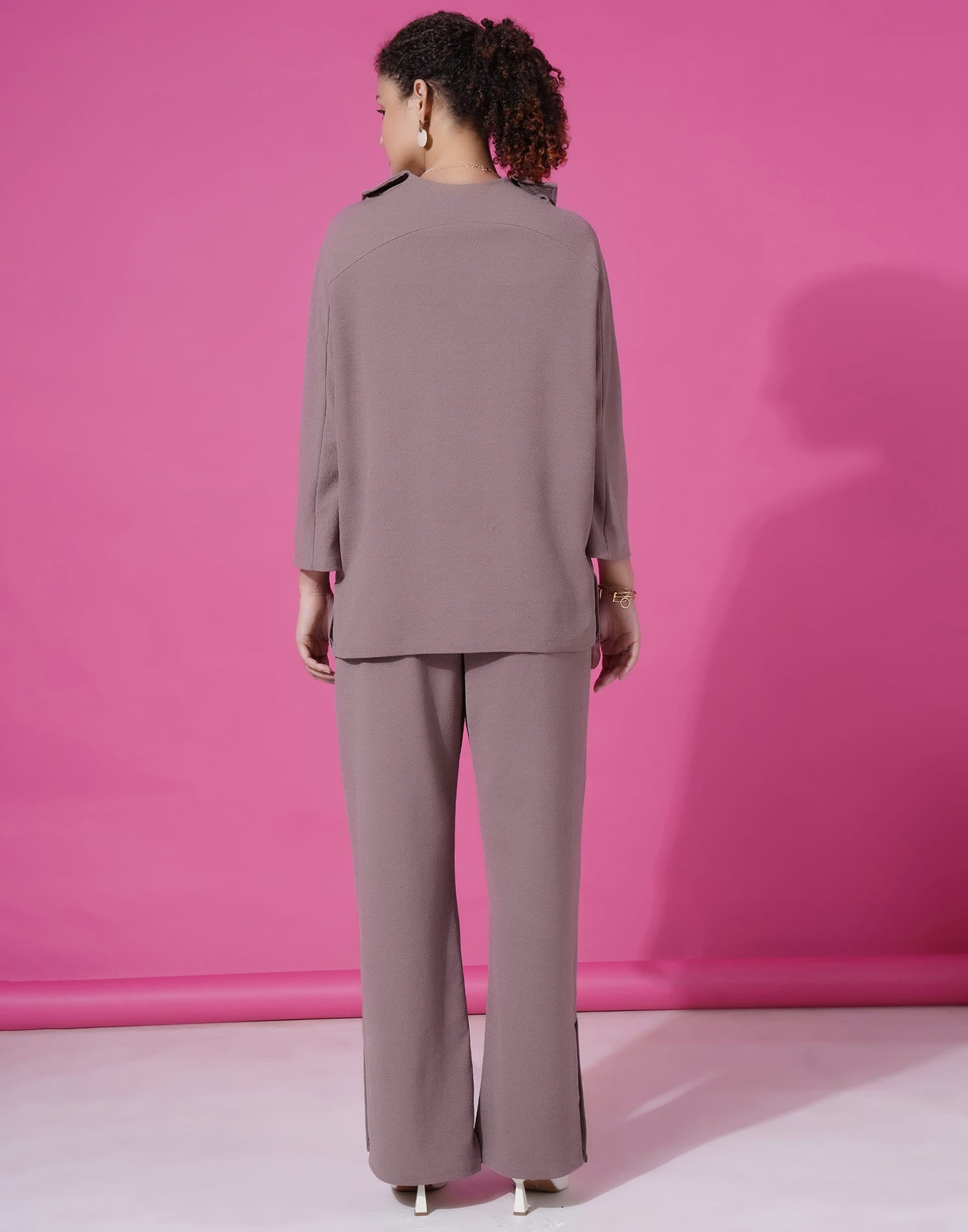 Mauve Lycra Plain Co-ord Set