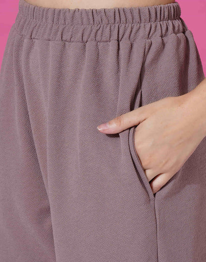 Mauve Lycra Plain Co-ord Set