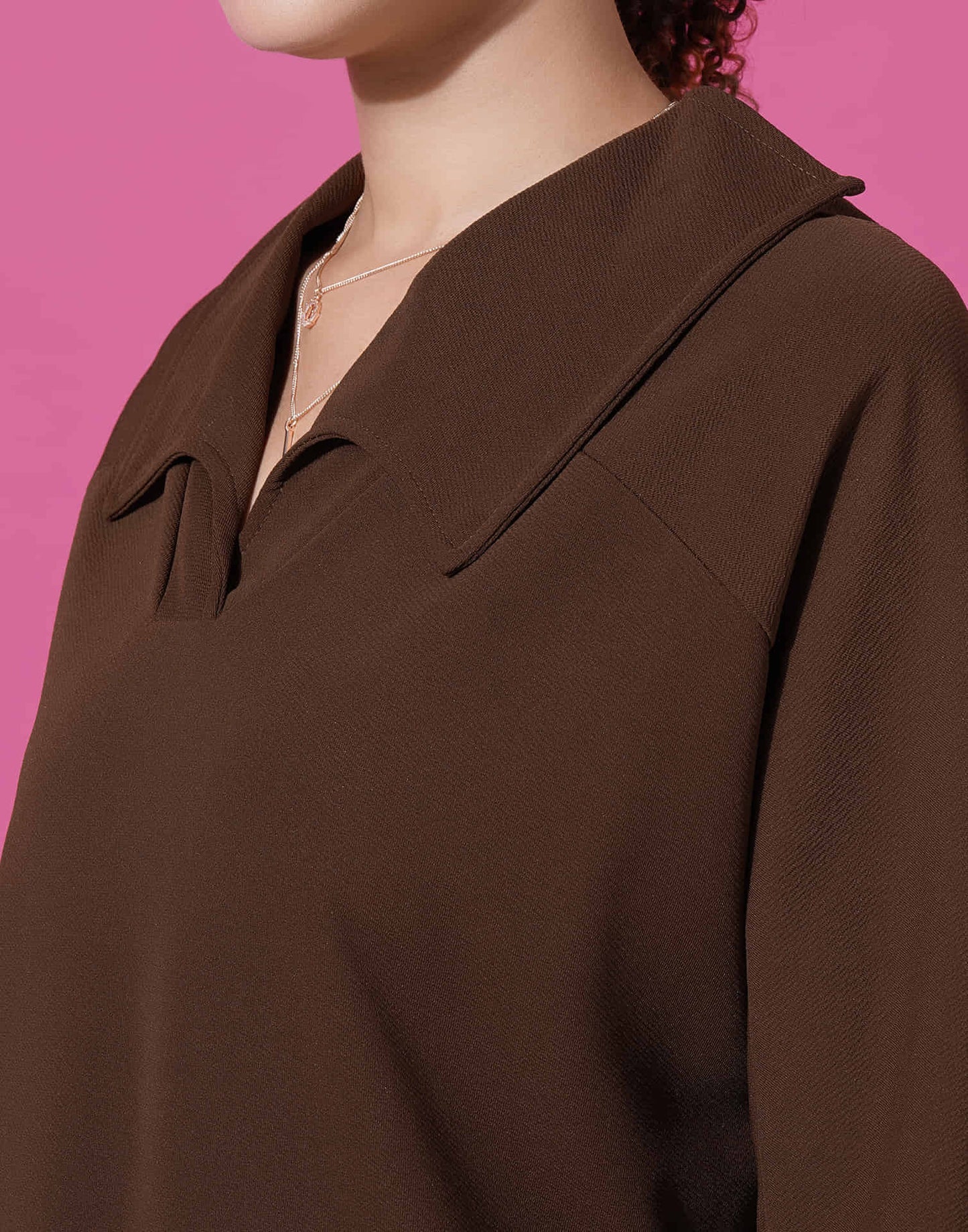 Brown Lycra Plain Co-ord Set
