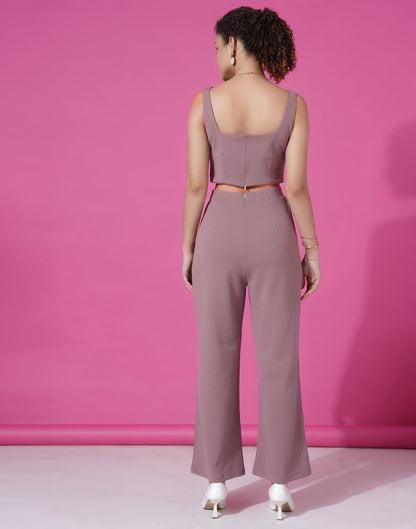 Mauve Lycra Plain Co-ord Set