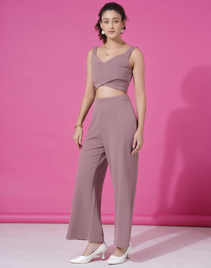 Mauve Lycra Plain Co-ord Set