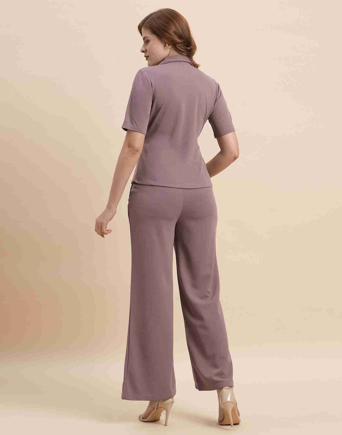 Mauve Lycra Plain Co-ord Set