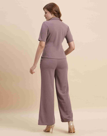 Mauve Lycra Plain Co-ord Set