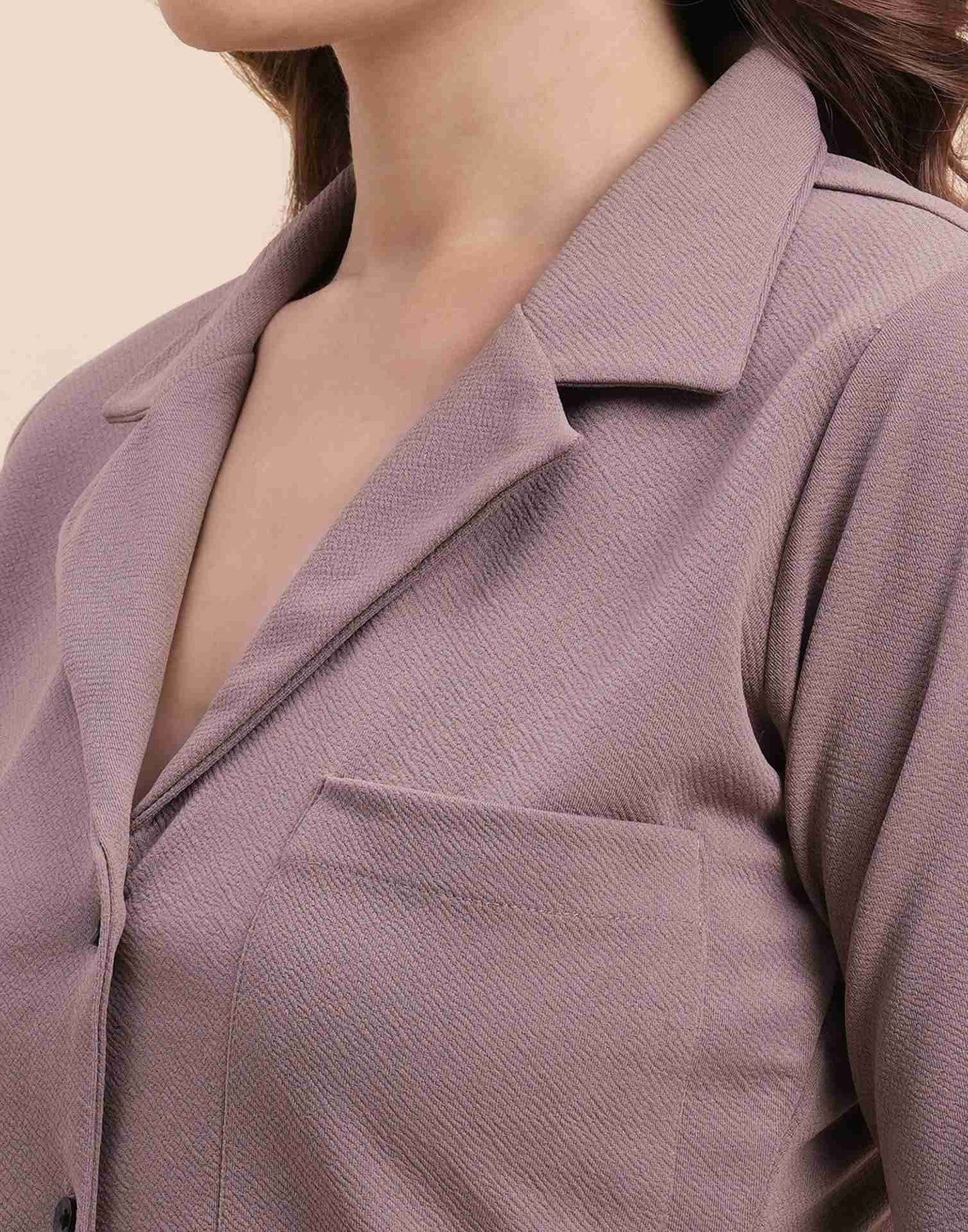 Mauve Lycra Plain Co-ord Set