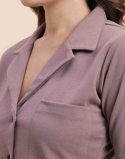 Mauve Lycra Plain Co-ord Set