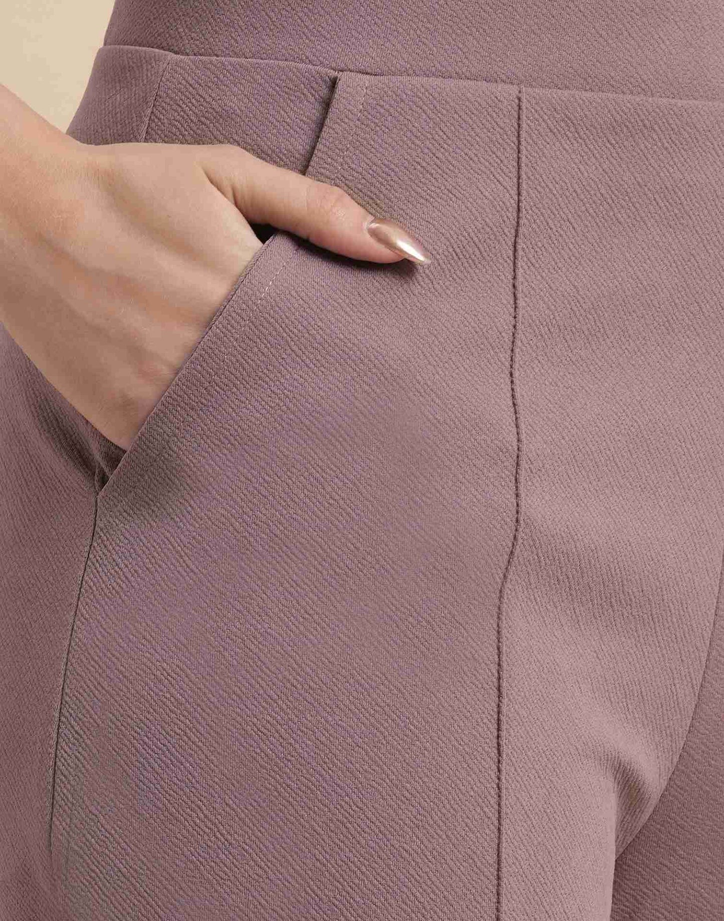 Mauve Lycra Plain Co-ord Set