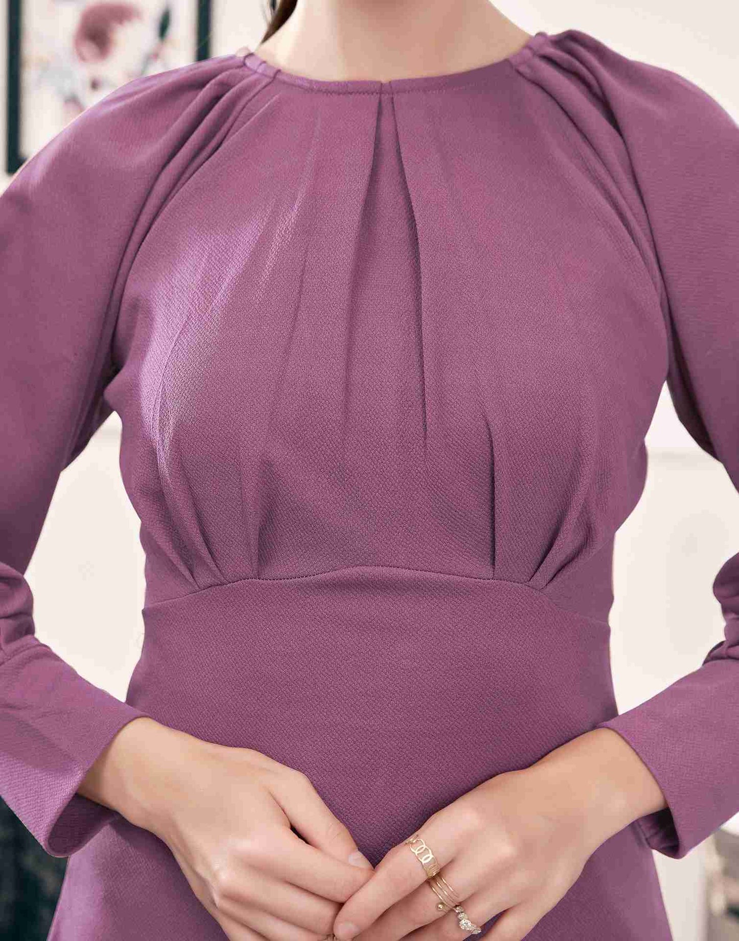 Dusty Lavender Lycra Plain Bodycon