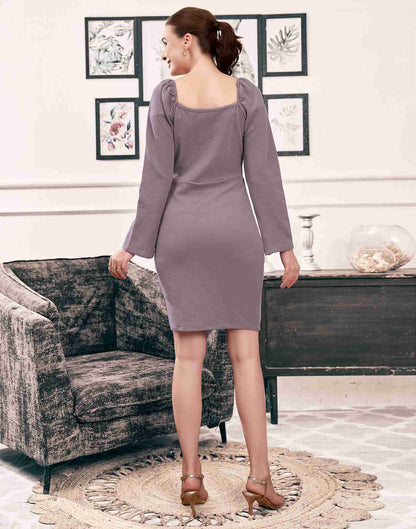 Mauve Lycra Plain Bodycon