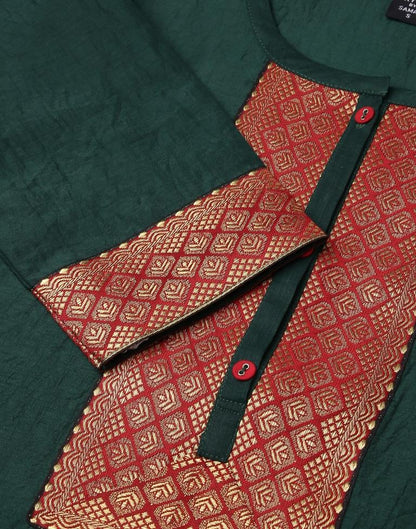 Dark Green  Kurta With Pant And Dupatta