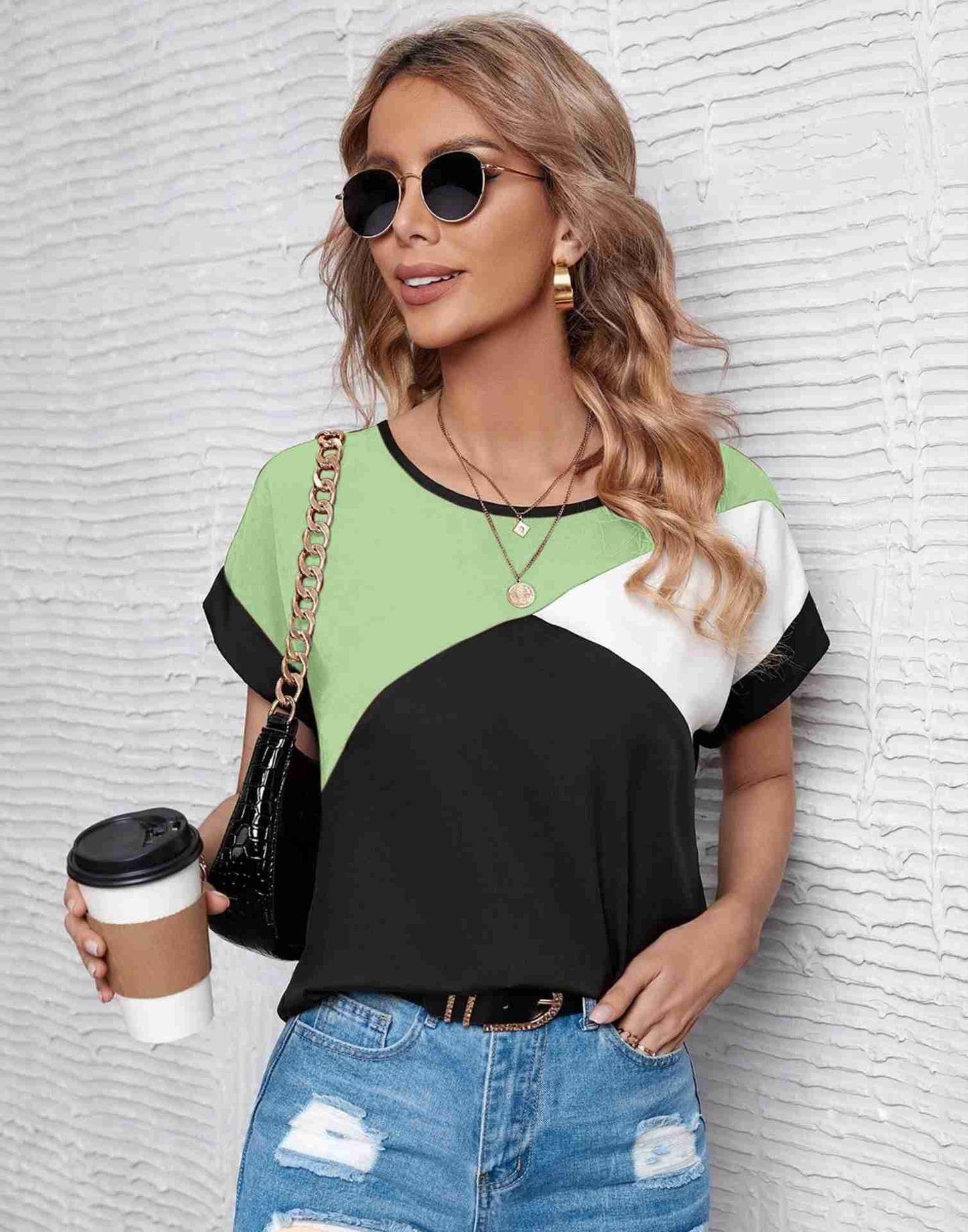 Black Lycra Plain T-Shirt